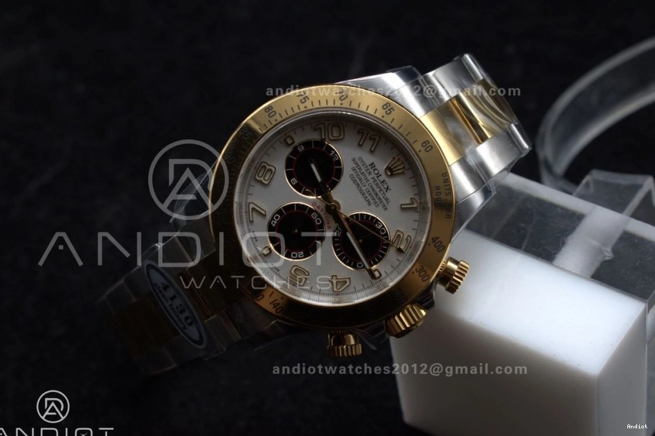 Bracelet Best V2 Daytona SS Clean 1:1 YG Edition Arabic Markers White on Dial 116503 SA4130 1110